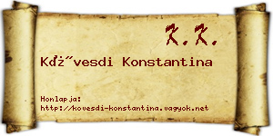 Kövesdi Konstantina névjegykártya